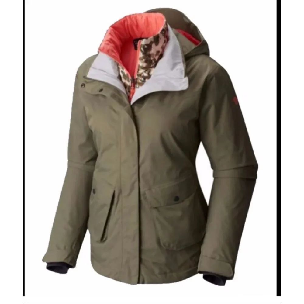 Mountain Hardwear Olive Green Snowburst Trifecta 3-in-1 Jacket Women's Medium